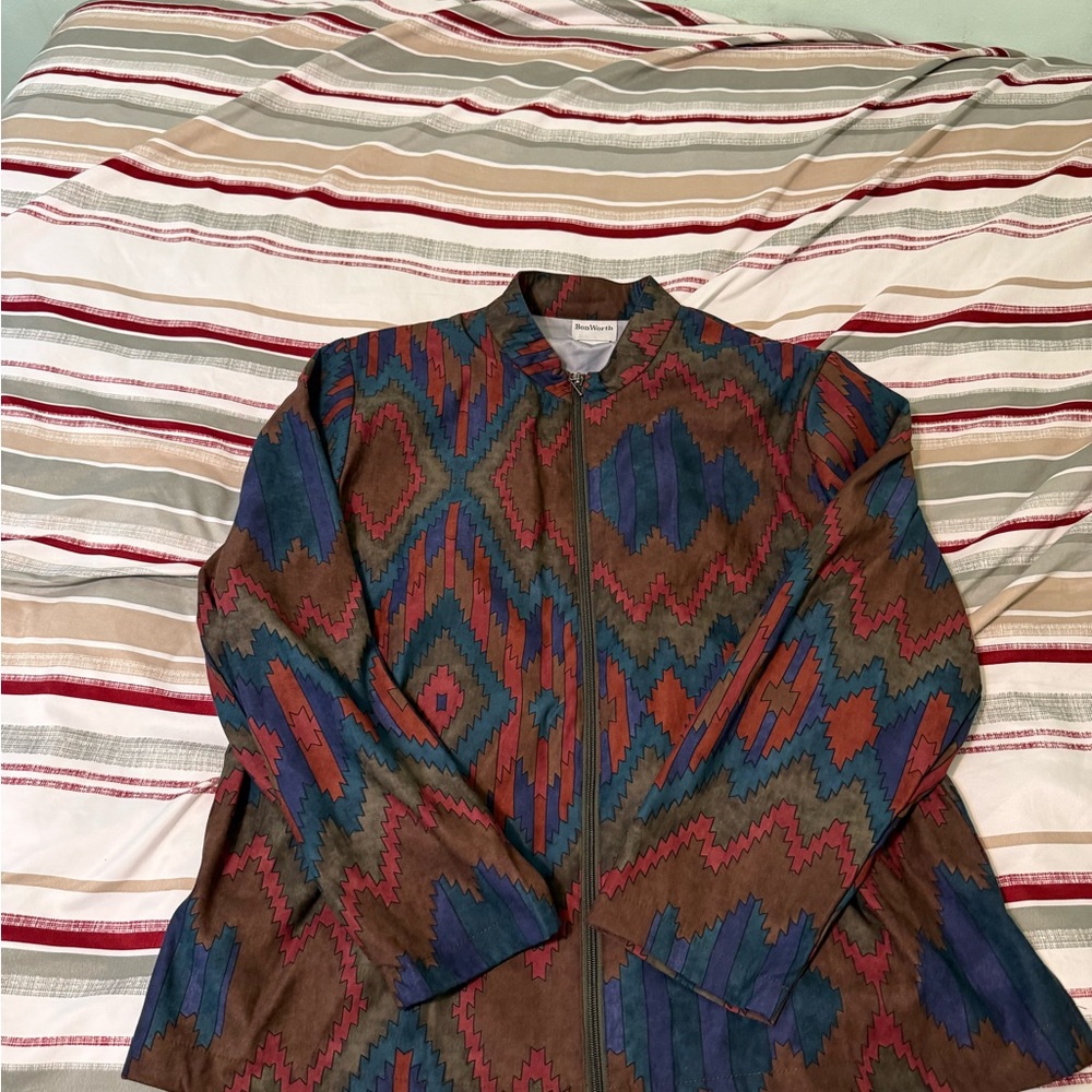 Unisex Bon Worth Jacket Maroon Brown Red & Other Earth Tones